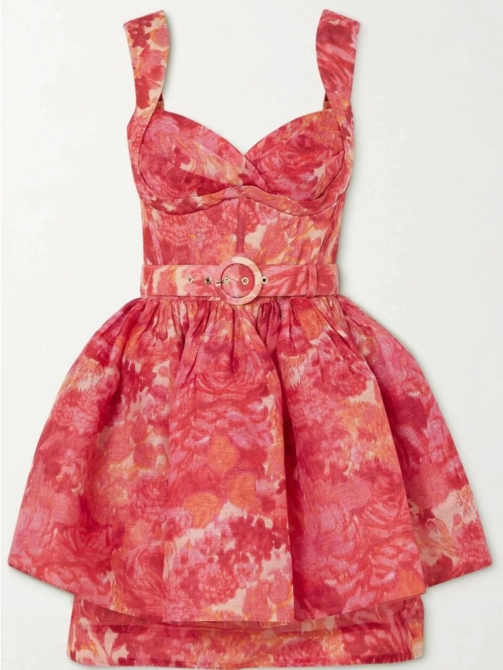 Zimmermann high Tide Mini Dress Pink Ikat Floral